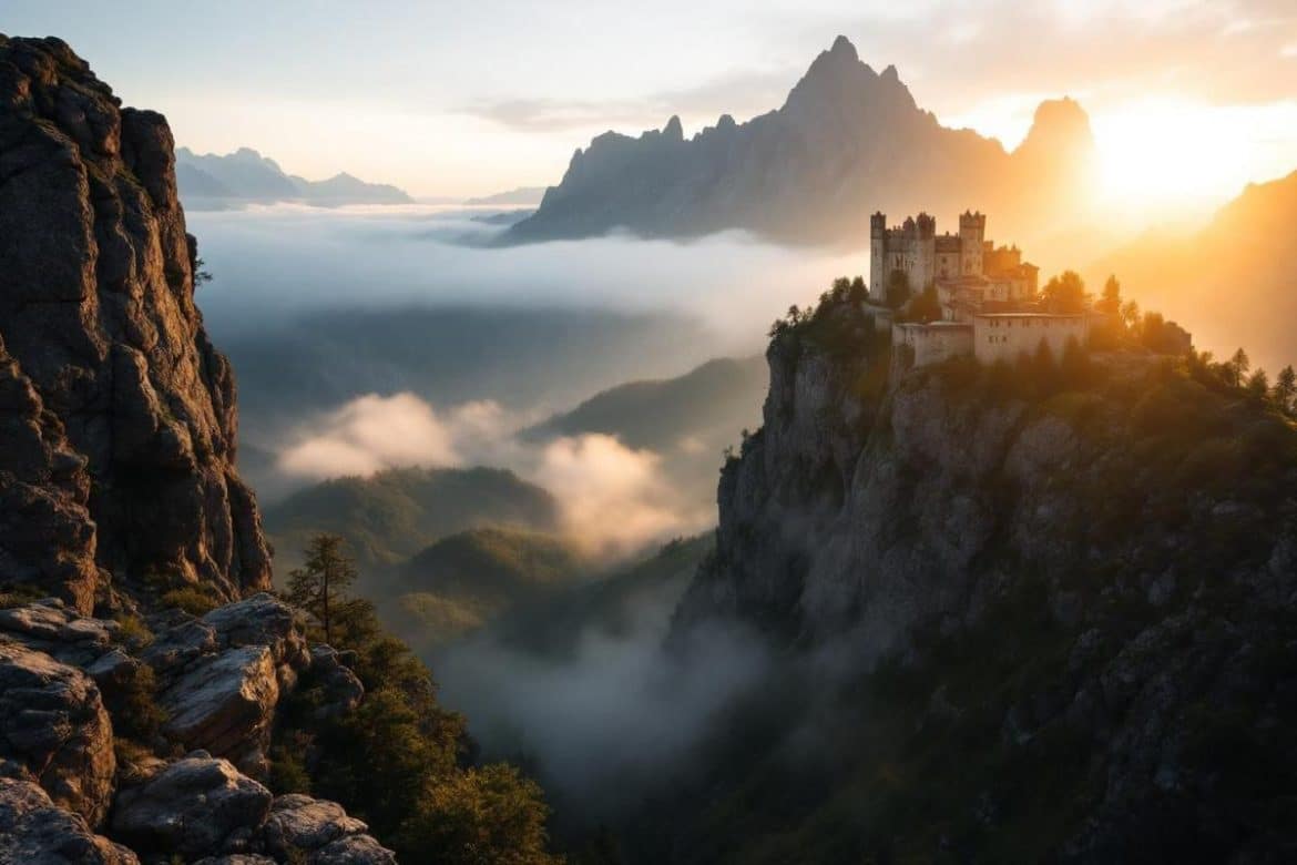 Accroché à un sommet rocheux en Ariège, ce château cathare semble prêt à basculer dans le vide